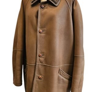 Montone Shearling Vintage Anni ’80 Unisex – Media Lunghezza Marrone, Taglia XL | Emanuella_P Second Hand Luxury Milano